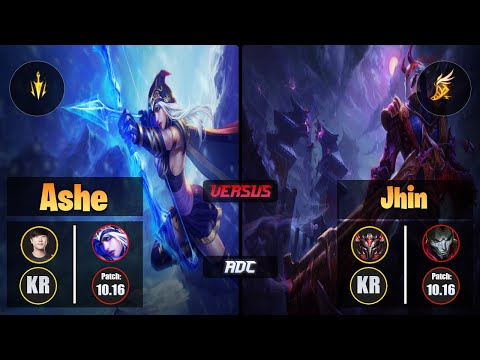 Ruler ASHE (ADC) [Lethal Tempo] VS JHIN - Grandmaster KR Patch 10.16