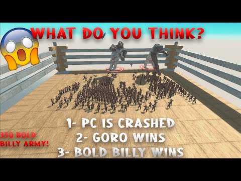 How many TINY "Bold Billy" need to win 2 HUGE "Goro The Giant"? - ANIMAL REVOLT