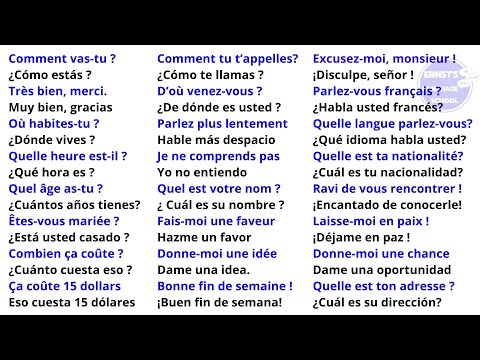 160 Frases de Conversación en Francés para Principiantes - Lenta y fácil 😲 || Aprende Francés básico
