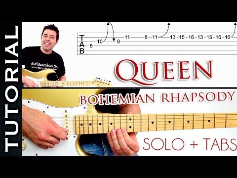 Como tocar Bohemian Rhapsody de QUEEN en guitarra SOLO tutorial