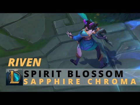 Spirit Blossom Riven Sapphire Chroma - League Of Legends
