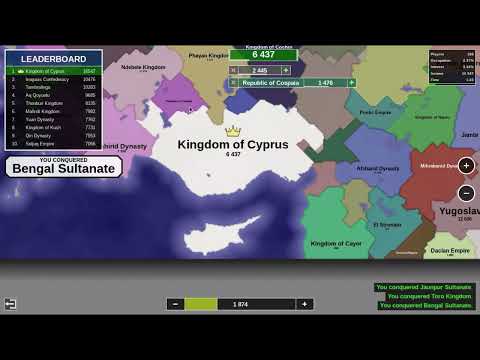 Kingdom of Cyprus dominates Caucasia in Territorial.io