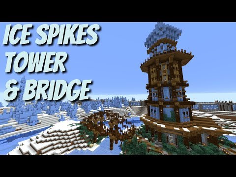 Minecraft Survival: How to build a Tower in Minecraft Ice Spikes Biomes (QuarryCraft with Avomance)