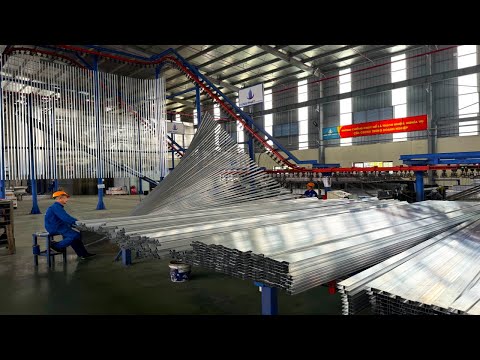 Process of producing ALUMINIUM BILLETS. A VIETNAM factory mass produces aluminium products.