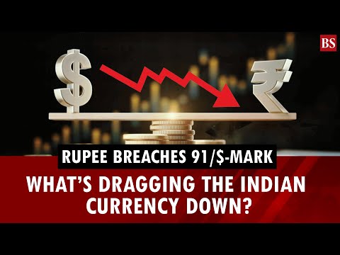 Rupee breaches 91/$-mark: What’s dragging the Indian currency down? | Stock market news