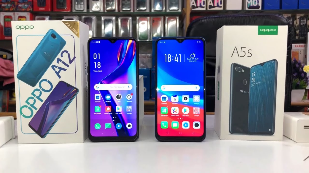 OPPO A12 vs OPPO A5s Unboxing,Comparison,Speed,fingerprint and Faceunlock Test in Hindi