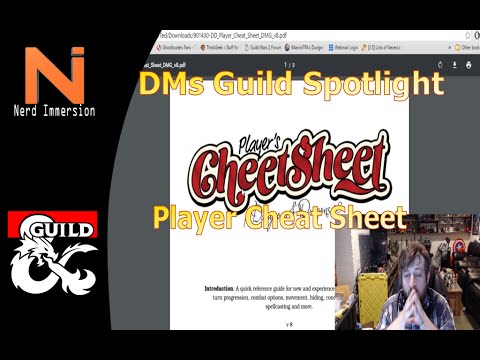 D&D 5e | DM's Guild Review-Player's Cheat Sheet | Nerd Immersion