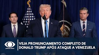 Veja pronunciamento completo de Donald Trump após ataque a Venezuela | Band Jornalismo
