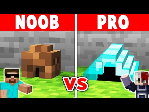 Minecraft NOOB vs PRO: SAFEST TINY HOUSE BUILD CHALLENGE With @ProBoiz95