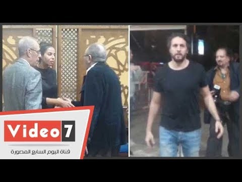 نبيل الحلفاوى وهشام ماجد فى عزاء والد الفنانة نسرين أمين