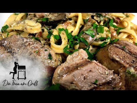 Schweinemedaillons in Waldpilzsoße aus dem Dutch Oven