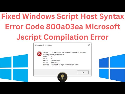 (Fixed) Windows Script Host Syntax Error Code 800a03ea Microsoft Jscript Compilation Error