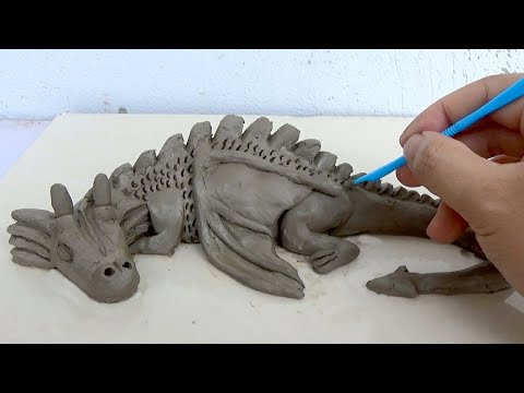 SUPER EASY CLAY SCULPTING DIY - Make a cute dragon out of clay