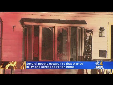 Flames Destroy RV As Fire Spreads To Home In Milton