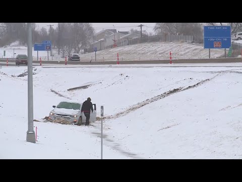 Snow and sleet fun for some, messy for others