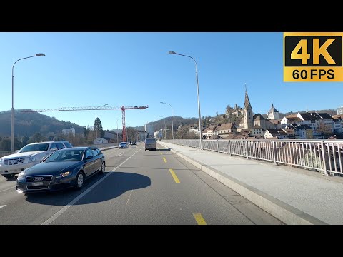 Driving from Wettingen to Dielsdorf / Switzerland / 02.2022 / 4k 60fps