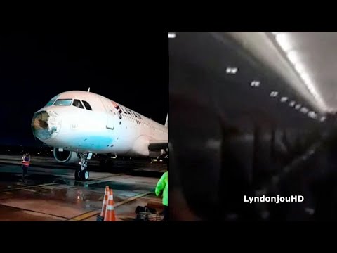 Aterradora turbulencia a bordo de un avión que atravesó una tormenta