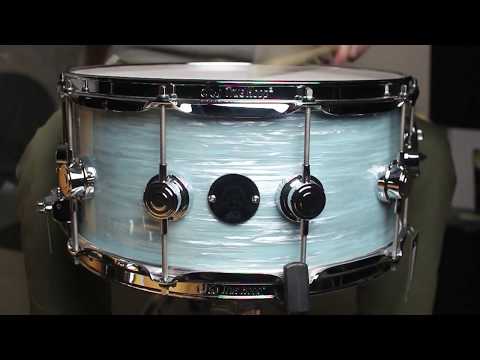 DW Collector's 6.5x14 Santa Monica Snare Drum in Pale Blue Oyster