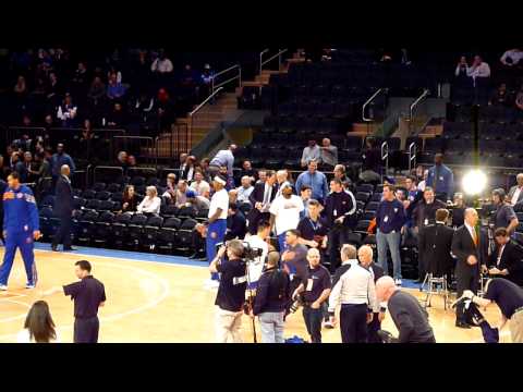 Jeremy Lin works on defensive drills prior to his first NBA start