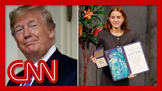 Download lagu Venezuela's Machado 'presented' Trump with her Nobel Peace Prize medal mp3