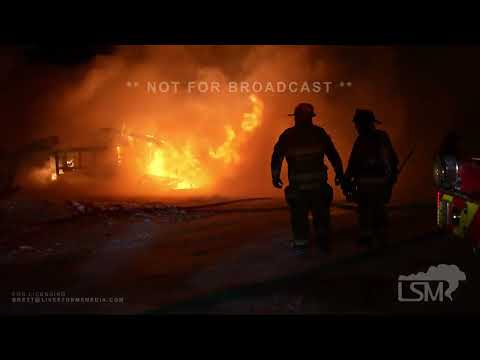 12-24-2022 Lake City, PA - Very Strong Winds due to Winter Storm Lead to Fully Involved Trailer Fire