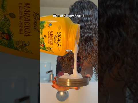 Blue or yellow skala? #skala #brasil #brazilianhaircare #curlyhair #curls