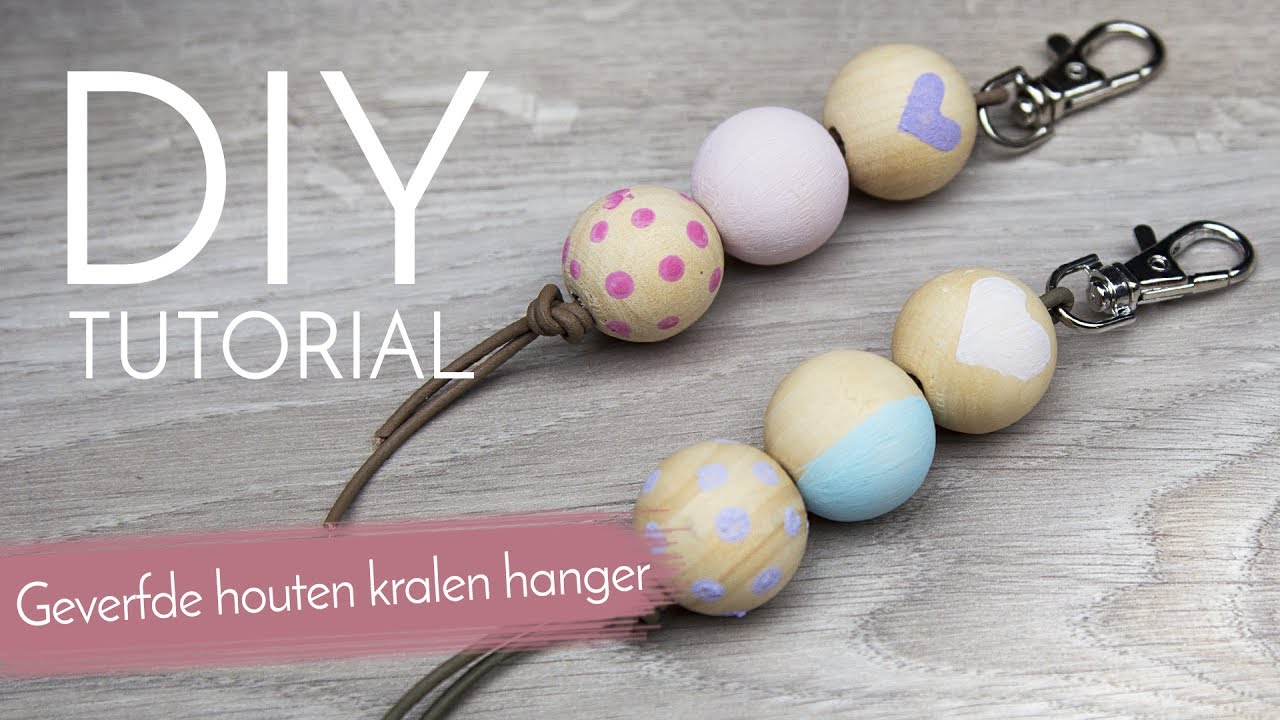 Sieraden maken met Kralenwinkel Online - Geverfde houten kralen hanger