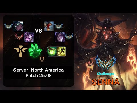 Senna Support + Syndra vs Fiddlesticks + Kai'Sa - NA Challenger - Patch 25.08