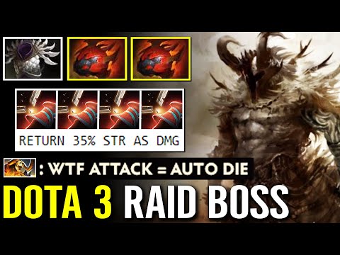 WTF!!? DOTA 3 RAID BOSS - 2x Heart Centaur IMBA 35% Str DMG Return Blade Mail Dota 2 Pro Gameplay
