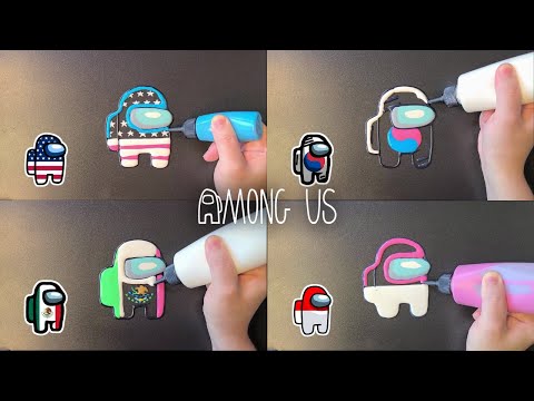 Among us Pancake Art - USA, Korea, Mexico, Indonesia Flag 어몽어스 팬케이크 아트 - 미국, 한국, 멕시코, 인도네시아