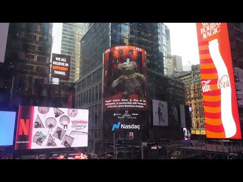 Live Nasdaq animation featuring the dancing bear