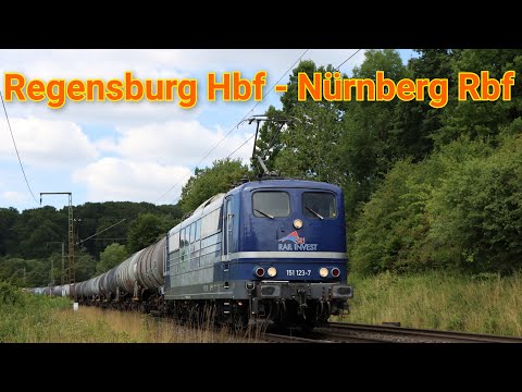 Führerstandsmitfahrt von Regensburg Hbf nach Nürnberg Rbf mit der Baureihe 151