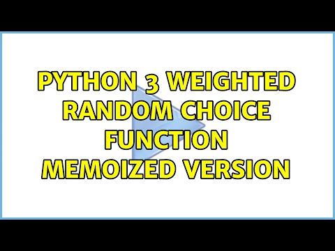 Python 3 Weighted Random Choice Function Memoized Version