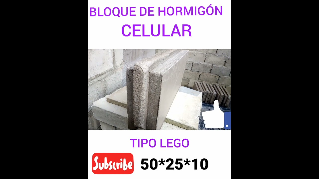 Bloque de hormigón celular tipo LEGO 50*25*10