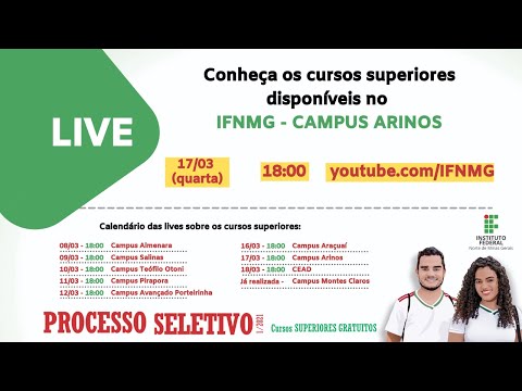 LIVE - Cursos superiores do Campus Arinos