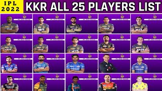 Kolkata knight rider's squad after ipl auction 2022 | kkr new full squad | kkr all 25 players list