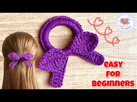 YOU WILL LOVE IT‼️ Super Easy Crochet Bow Hair Tie /...