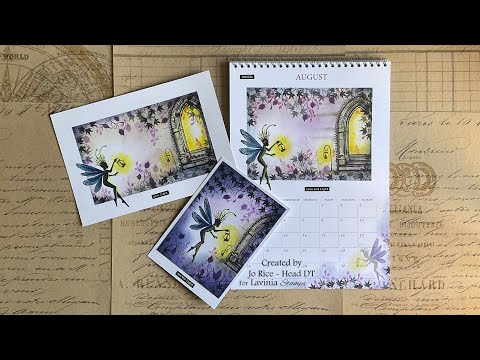 Dragonfly Keeper in August by Jo Rice #laviniastamps #calendar #cardmakingvideo