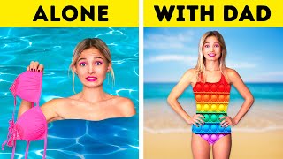 CRAZY Girls Problems on the Beach - Alone VS With DAD|DAD Hates My CRUSH and Ruins All by La La Life