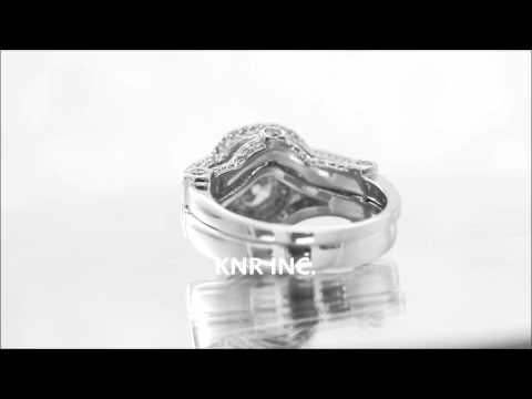 14K WHITE GOLD ROUND CUT DIAMOND ENGAGEMENT RING AND BAND BEZEL SET 2.35CTW - KNR INC - 450