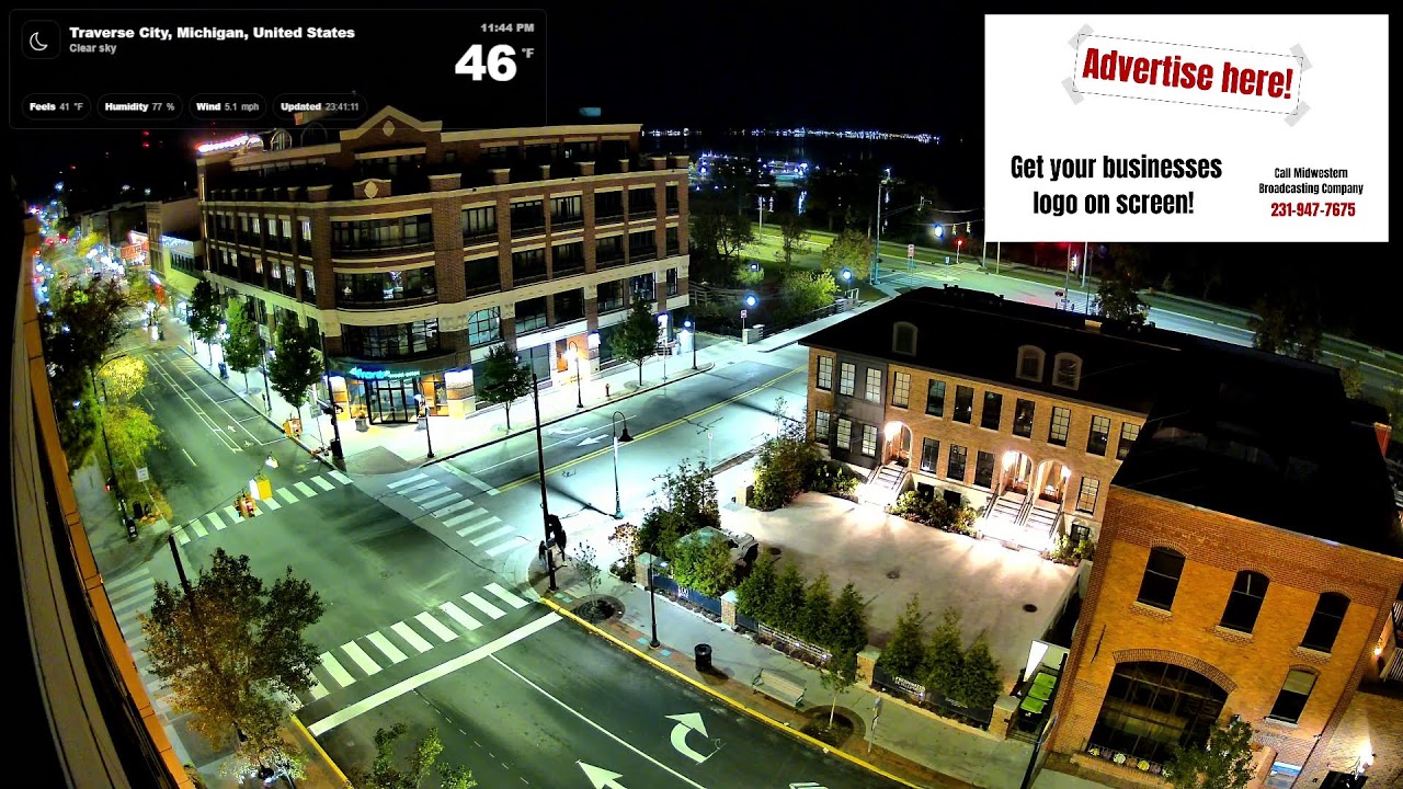 Live webcam view of Downtown Traverse City from Radio Centre
