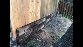 Railroad Tie Retaining Wall build