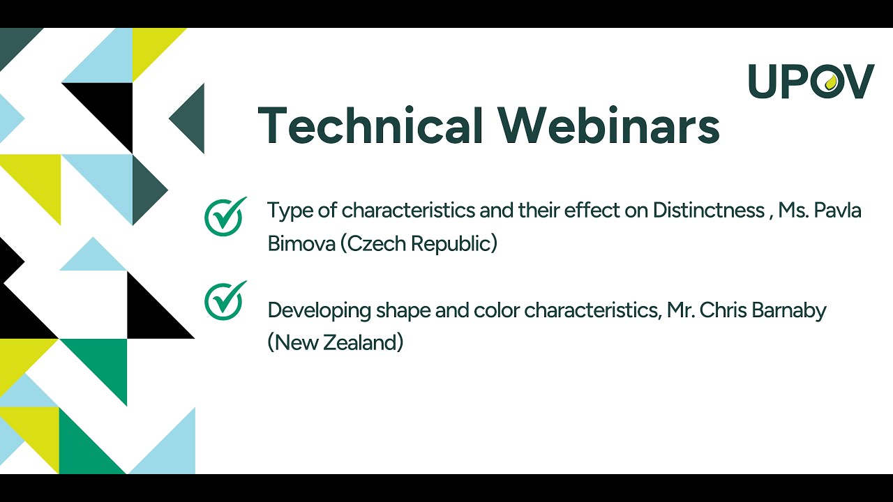 Characteristics used in developing UPOV Test Guidelines