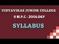 II Bi P C Zoology E M T M Syllabus