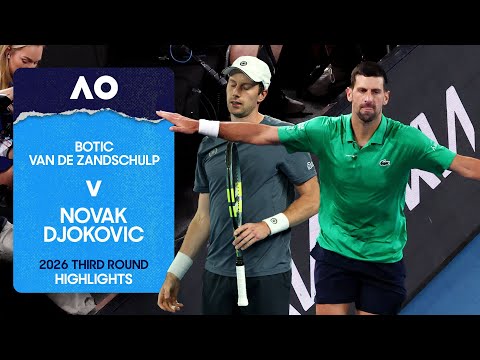 Botic van de Zandschulp v Novak Djokovic Highlights | Australian Open 2026 Third Round