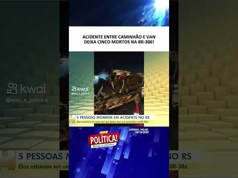 Acidente entre van da Saúde e carreta deixa cinco mortos no RS