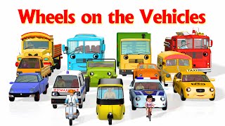 Wheels On The Bus Go Round And Round (Vehicles 2) - 3D Nursery Rhymes &amp; Songs for Kids