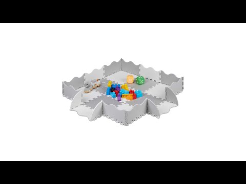 25-teilige Puzzlematte mit Rand Grau - Weiß
