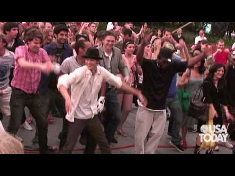 Michael Jackson fans dance in the N.Y.C. streets