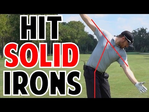 Part of a video titled How to Hit Irons in Golf For Beginners - YouTube
